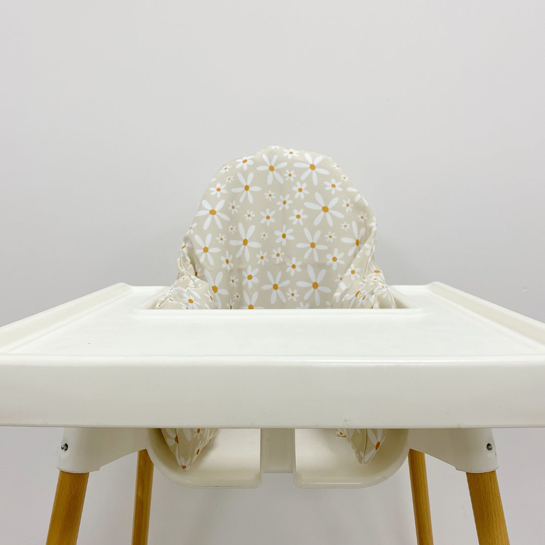 IKEA High Chair Cushion Cover - Cream Daisy Print | Bobbin and Bumble.