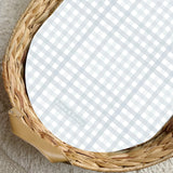 Baby Blue Gingham PVC Changing Basket Liner | Bobbin and Bumble | Bobbin and Bumble.