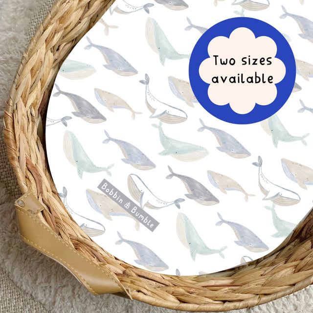 Whales PVC Changing Basket Liner | Bobbin and Bumble | Bobbin and Bumble.