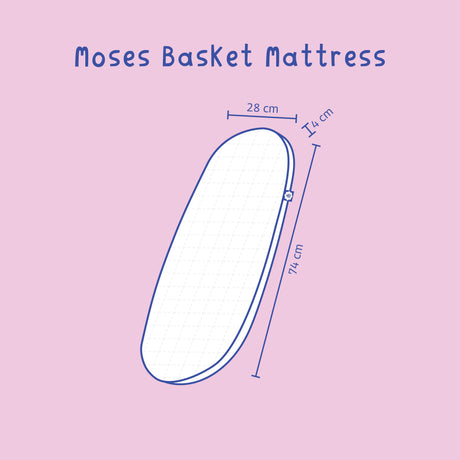 Moses Basket Mattress – Nursery Grade Foam with Organic Cotton Cover