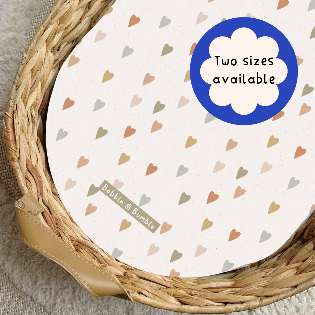 Rustic Love Hearts PVC Changing Basket Liner | Bobbin and Bumble | Bobbin and Bumble.