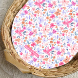 Magenta Pink Floral PVC Changing Basket Liner | Bobbin and Bumble | Bobbin and Bumble.