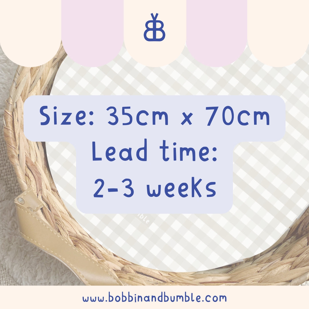 Beige Gingham PVC Changing Basket Liner | Bobbin and Bumble | Bobbin and Bumble.