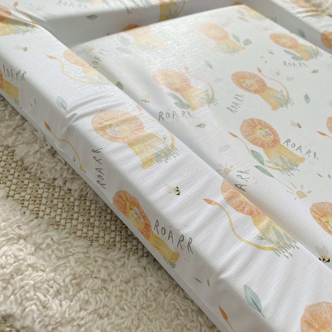 Deluxe Baby Changing Mat - Roary Lion Print | Bobbin and Bumble.