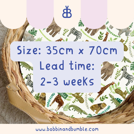 Safari Animals PVC Changing Basket Liner | Bobbin and Bumble