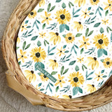 Sunflowers PVC Changing Basket Liner | Bobbin and Bumble | Bobbin and Bumble.