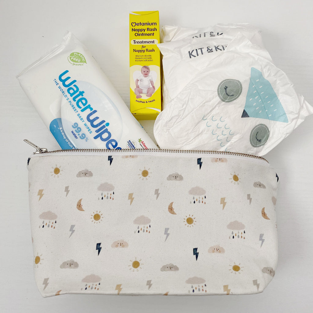 Nappy Wallet - Weather Print | Bobbin and Bumble.