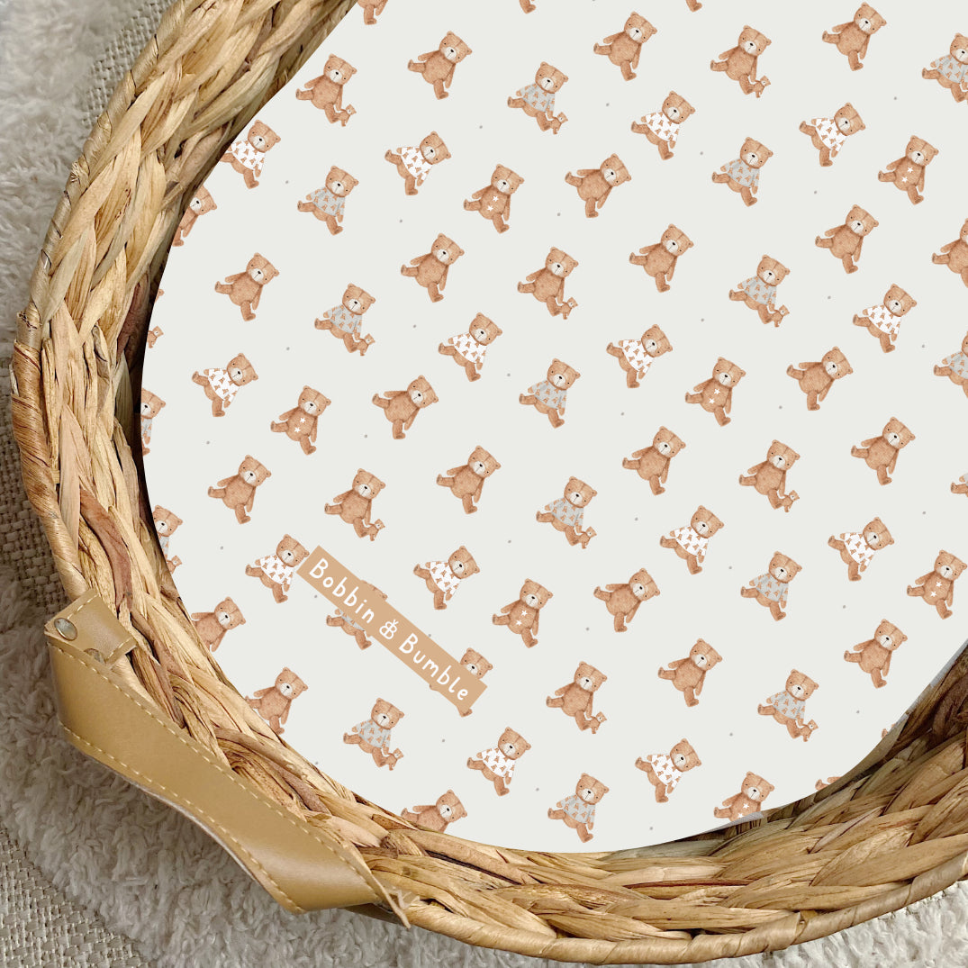 Teddy Bears PVC Changing Basket Liner | Bobbin and Bumble | Bobbin and Bumble.