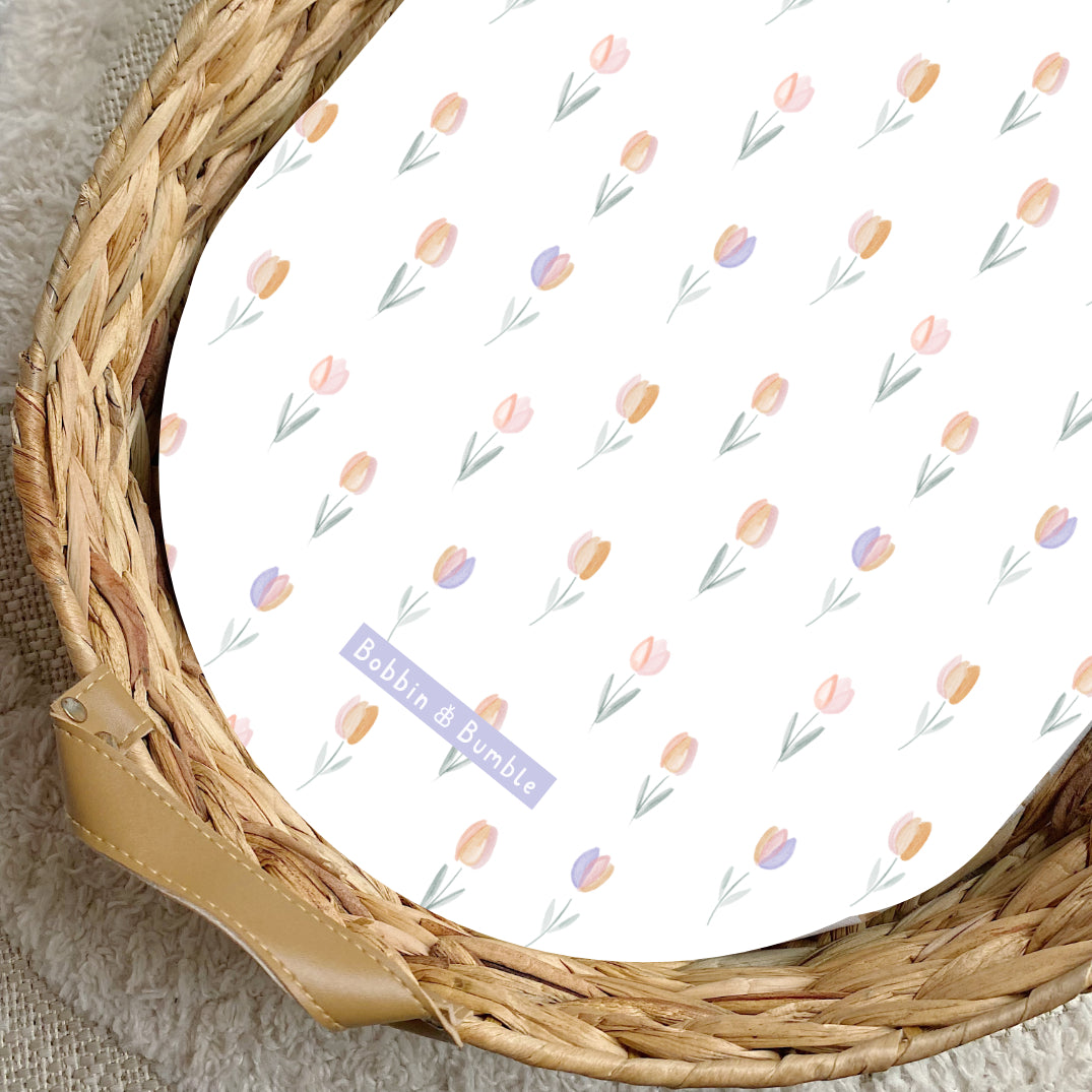 Tulips PVC Changing Basket Liner | Bobbin and Bumble | Bobbin and Bumble.