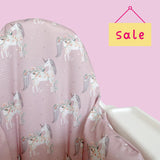 IKEA Highchair Cushion Cover - Pink Floral Unicorns Print