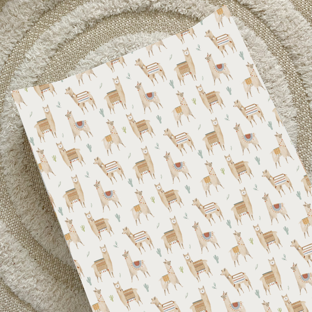 Anti-Roll Wedge Baby Changing Mat - Alpacas | Bobbin and Bumble.