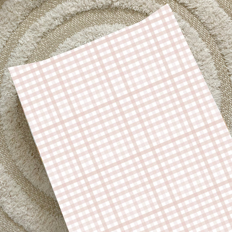 Anti-Roll Wedge Changing Mat - Baby Pink Gingham | Bobbin and Bumble.