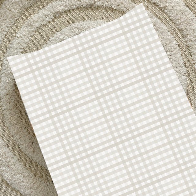 Anti-Roll Wedge Changing Mat - Beige Cream Gingham | Bobbin and Bumble.