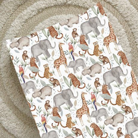 Anti-Roll Wedge Baby Changing Mat - Jungle Animals print | Bobbin and Bumble.