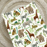 Anti-Roll Wedge Changing Mat - Safari Animals Print