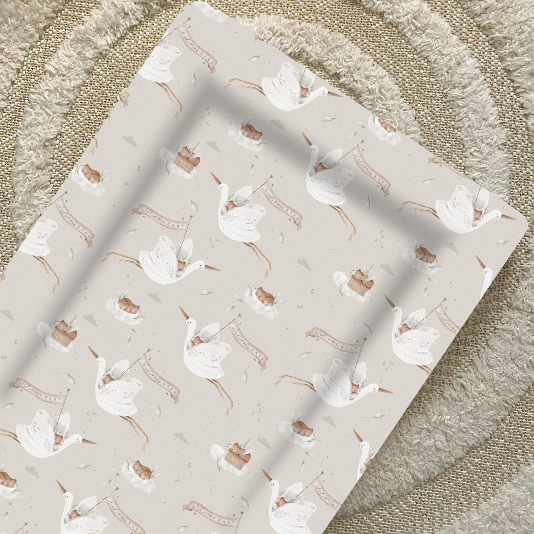 Deluxe Baby Changing Mat - Welcome Baby Unisex Print | Bobbin and Bumble.