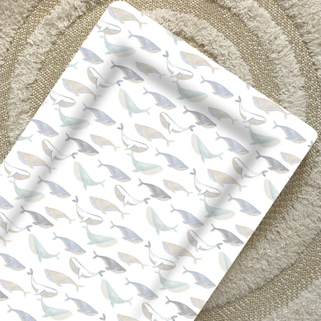 Deluxe Baby Changing Mat - Whale Print | Bobbin and Bumble.