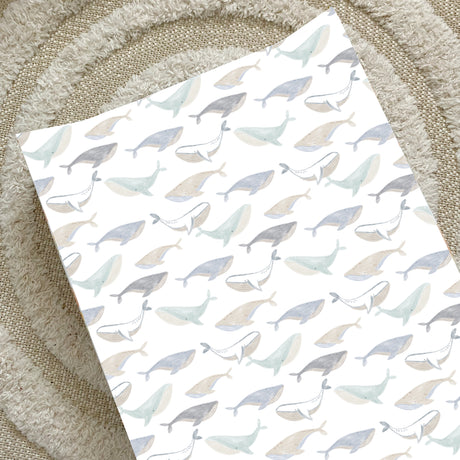 Anti-Roll Wedge Changing Mat - Whale Print | Bobbin and Bumble.