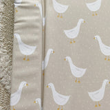 Deluxe Baby Changing Mat - White Goose Unisex Print | Bobbin and Bumble.