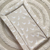 Deluxe Baby Changing Mat - White Goose Unisex Print | Bobbin and Bumble.