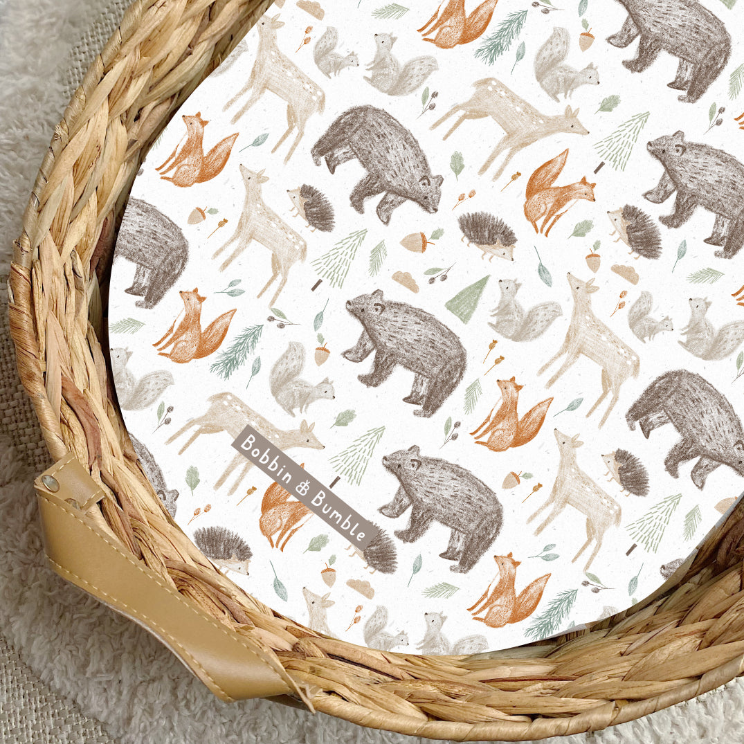 Forest Friends PVC Changing Basket Liner | Bobbin and Bumble | Bobbin and Bumble.