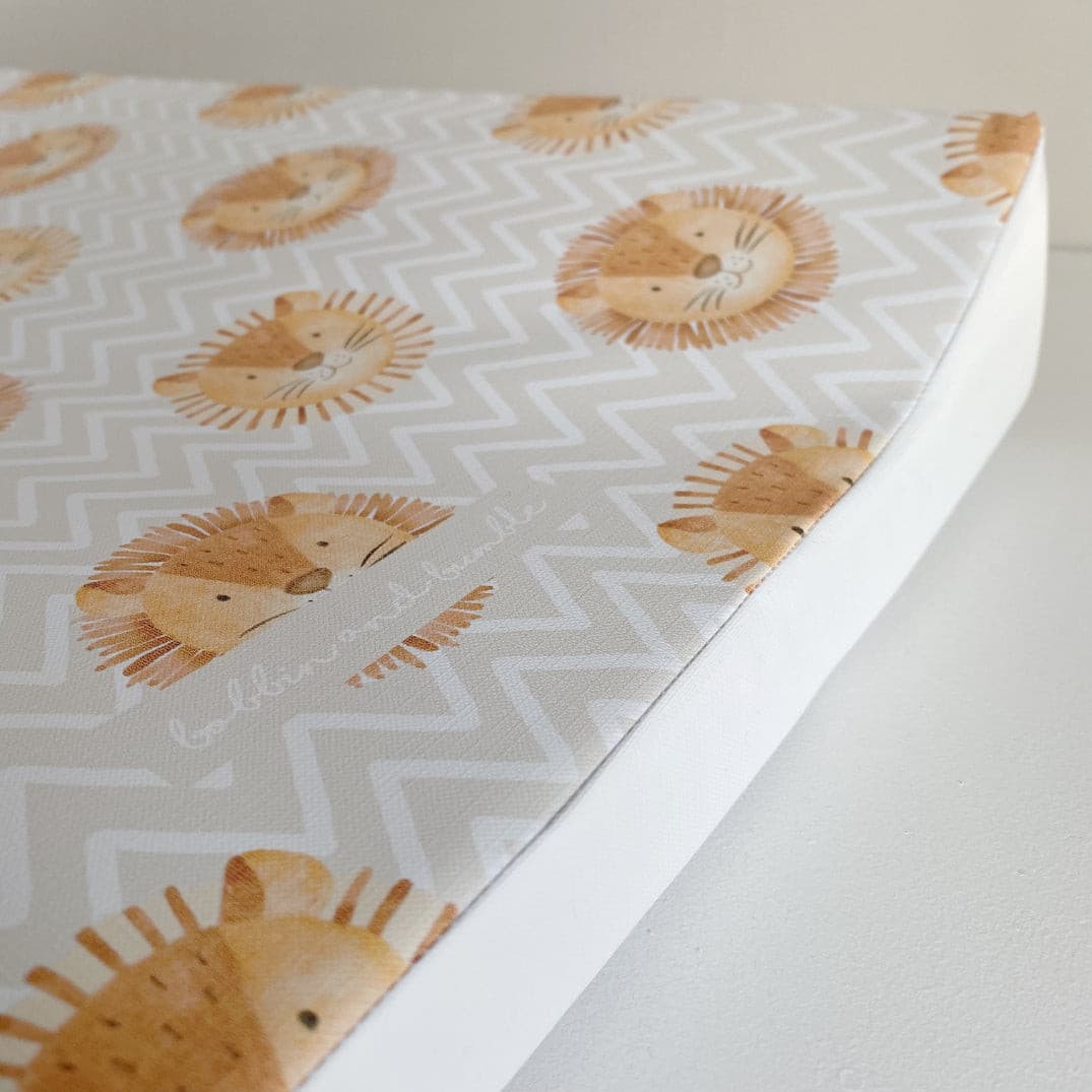 Anti-Roll Wedge Changing Mat - Lion Print | Bobbin and Bumble.