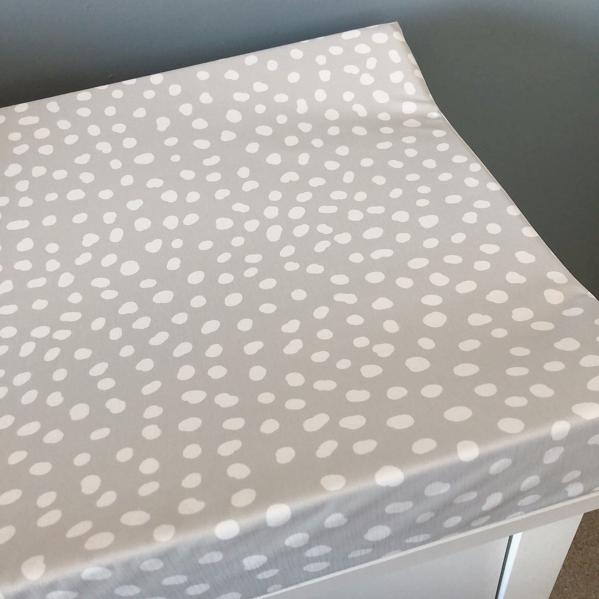 Anti-Roll Wedge Changing Mat - Grey Spots | Bobbin and Bumble.