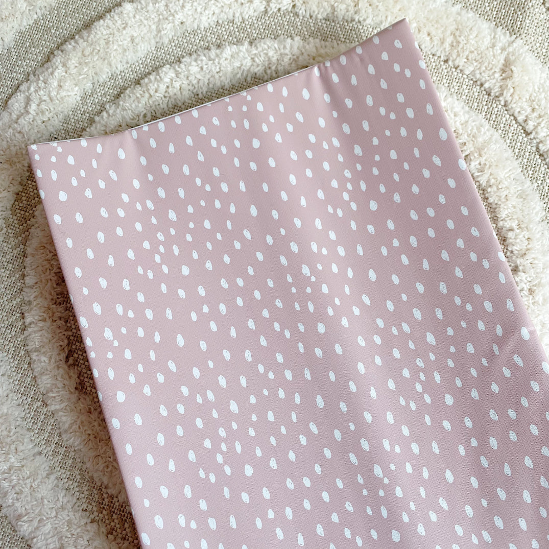 Anti-Roll Wedge Changing Mat - Dusky Pink Spotty Print | Bobbin and Bumble.