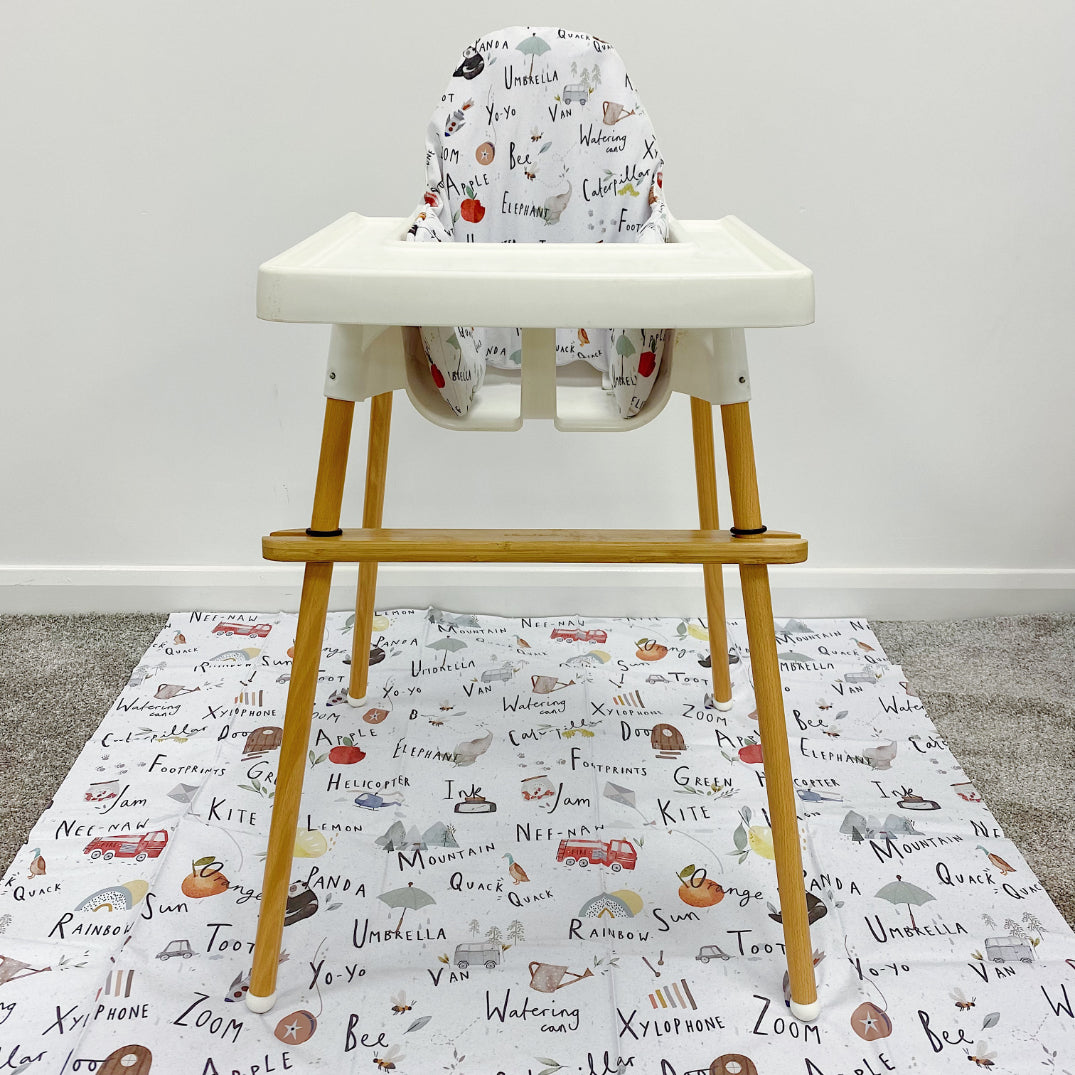 IKEA Highchair Cushion Cover - Alphabet Print | Bobbin and Bumble.