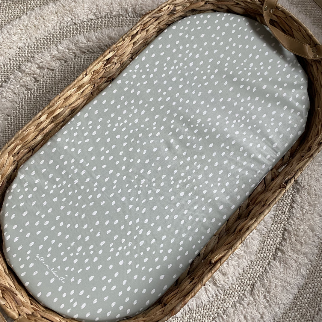 Aldi Basket Liner - Sage Dots | Bobbin and Bumble.