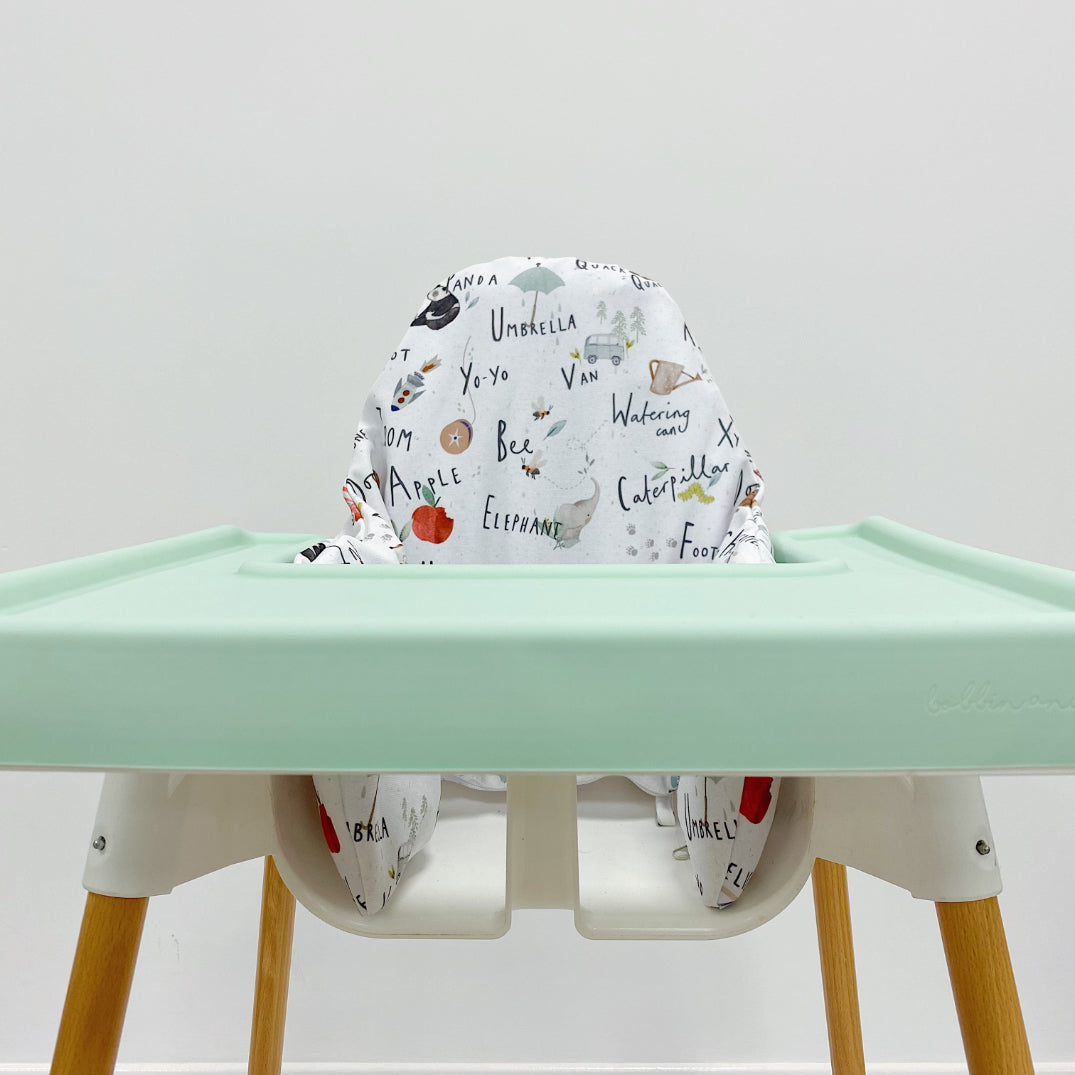 IKEA Highchair Cushion Cover - Alphabet Print | Bobbin and Bumble.