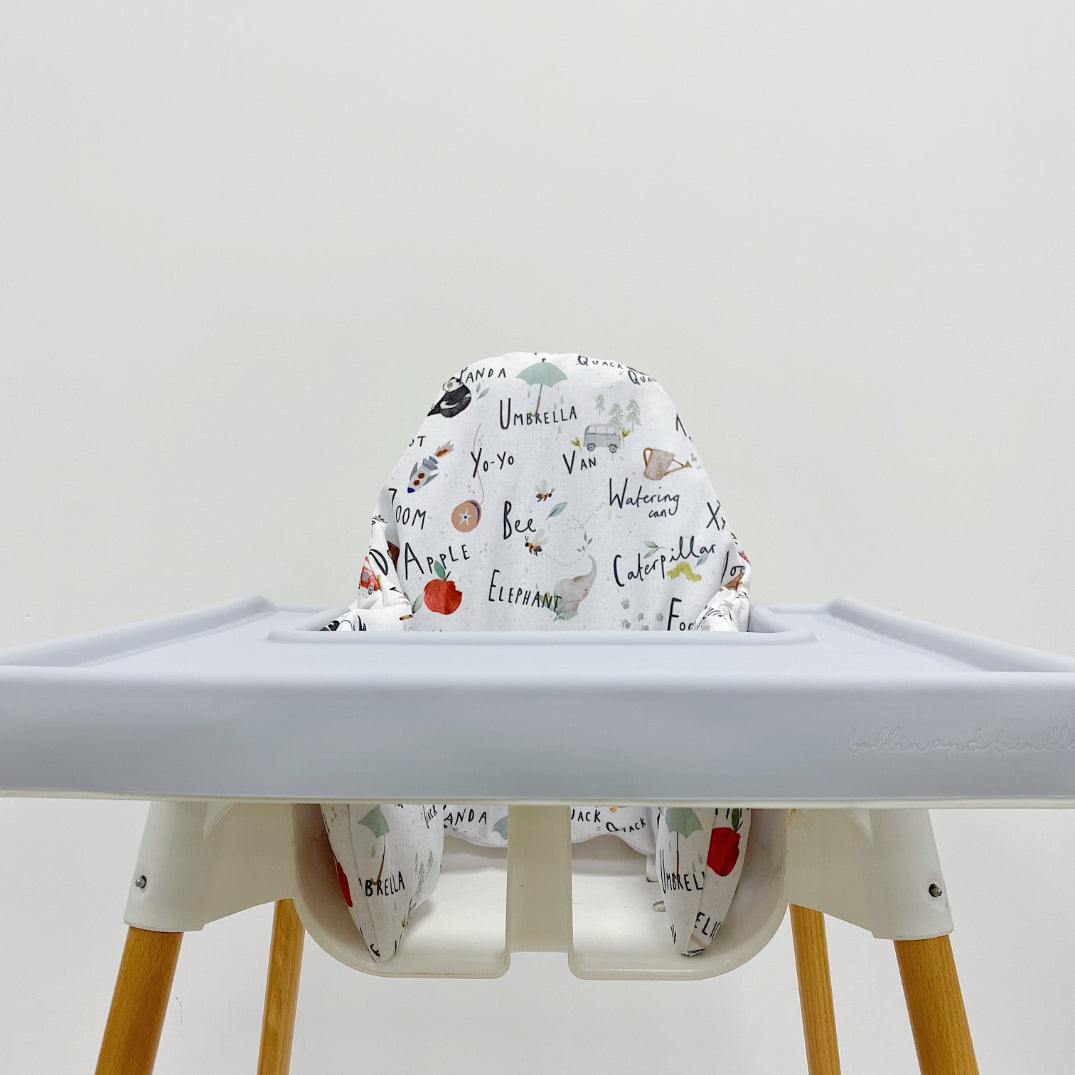 IKEA Highchair Cushion Cover - Alphabet Print | Bobbin and Bumble.