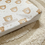 Anti-Roll Wedge Baby Changing Mat - Bru Bear Print | Bobbin and Bumble.