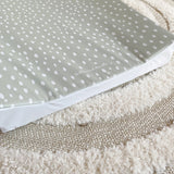 Anti-Roll Wedge Changing Mat - Sage Green Spotty Print | Bobbin and Bumble.