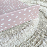 Anti-Roll Wedge Changing Mat - Dusky Pink Spotty Print | Bobbin and Bumble.