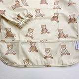 Long Sleeved Baby Bib - Teddy Bear Print | Bobbin and Bumble.