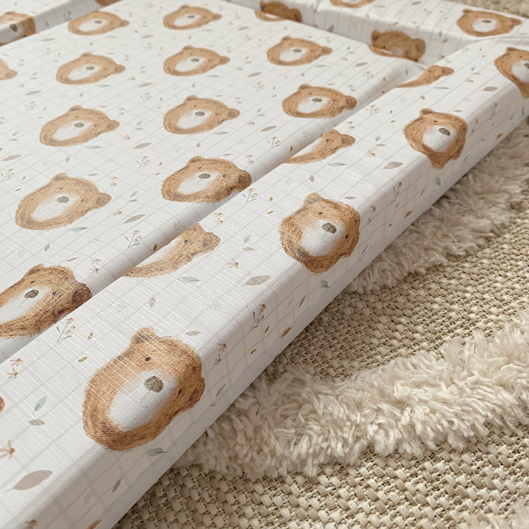 Deluxe Baby Changing Mat - Bru Bear Print | Bobbin and Bumble.