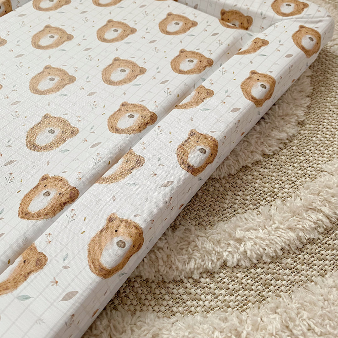 Deluxe Baby Changing Mat - Bru Bear Print | Bobbin and Bumble.