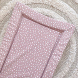 Deluxe Baby Changing Mat - Dusky Pink Spots Print | Bobbin and Bumble.