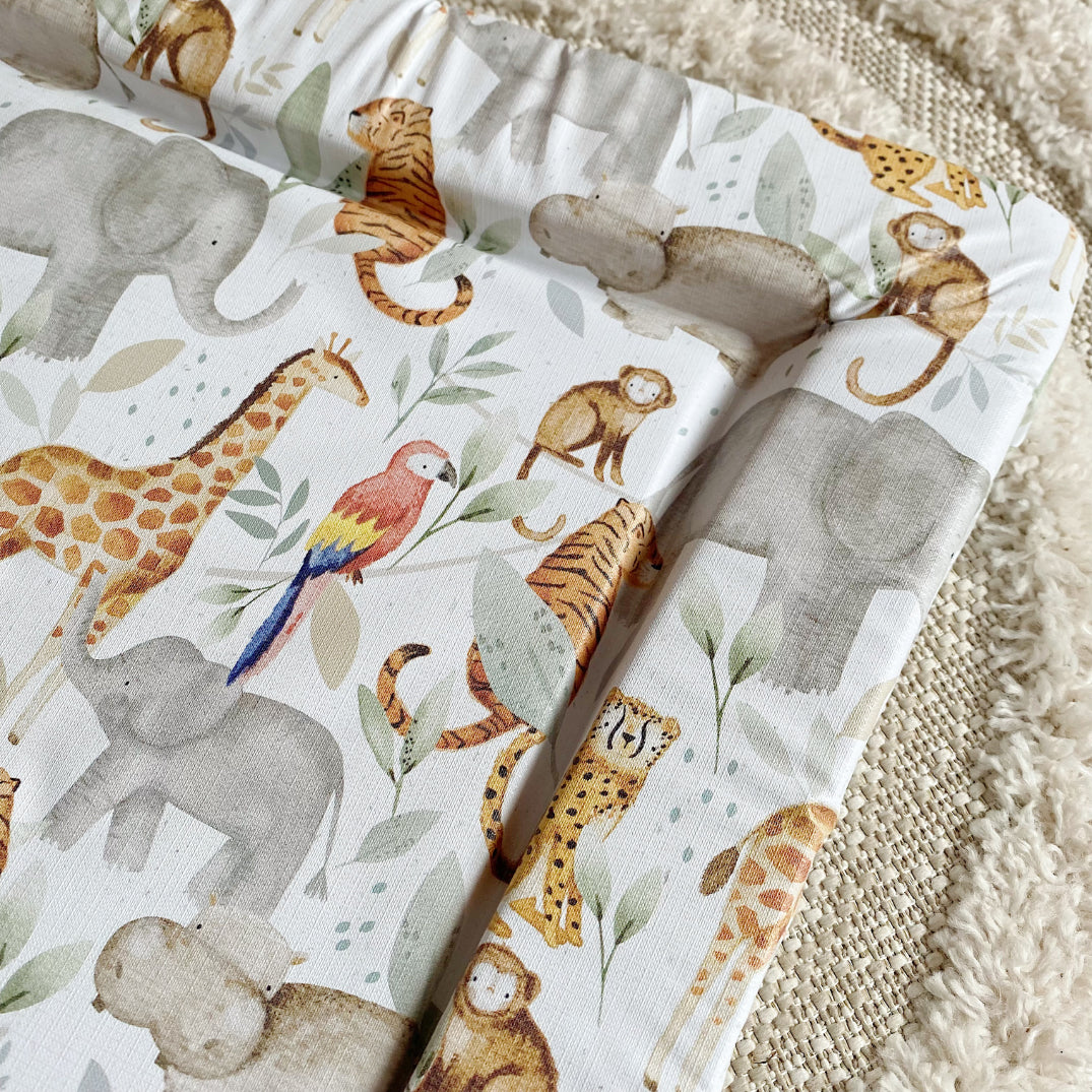 Deluxe Baby Changing Mat - Jungle Animals Print | Bobbin and Bumble.