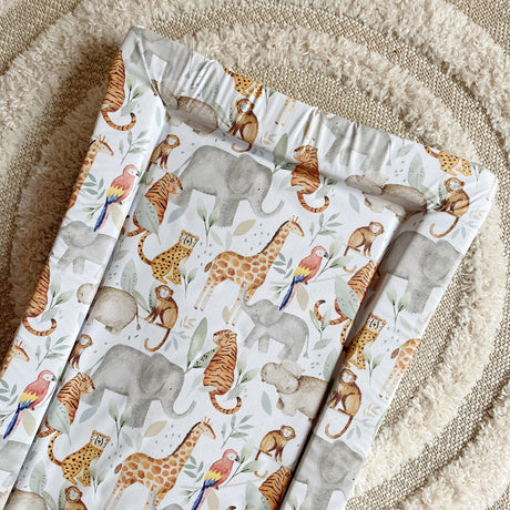 Deluxe Baby Changing Mat - Jungle Animals Print | Bobbin and Bumble.