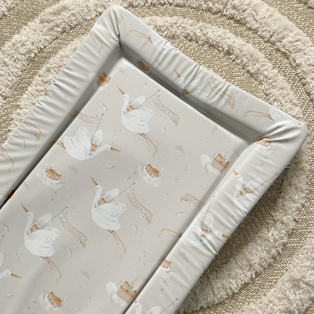 Deluxe Baby Changing Mat - Welcome Baby Unisex Print | Bobbin and Bumble.