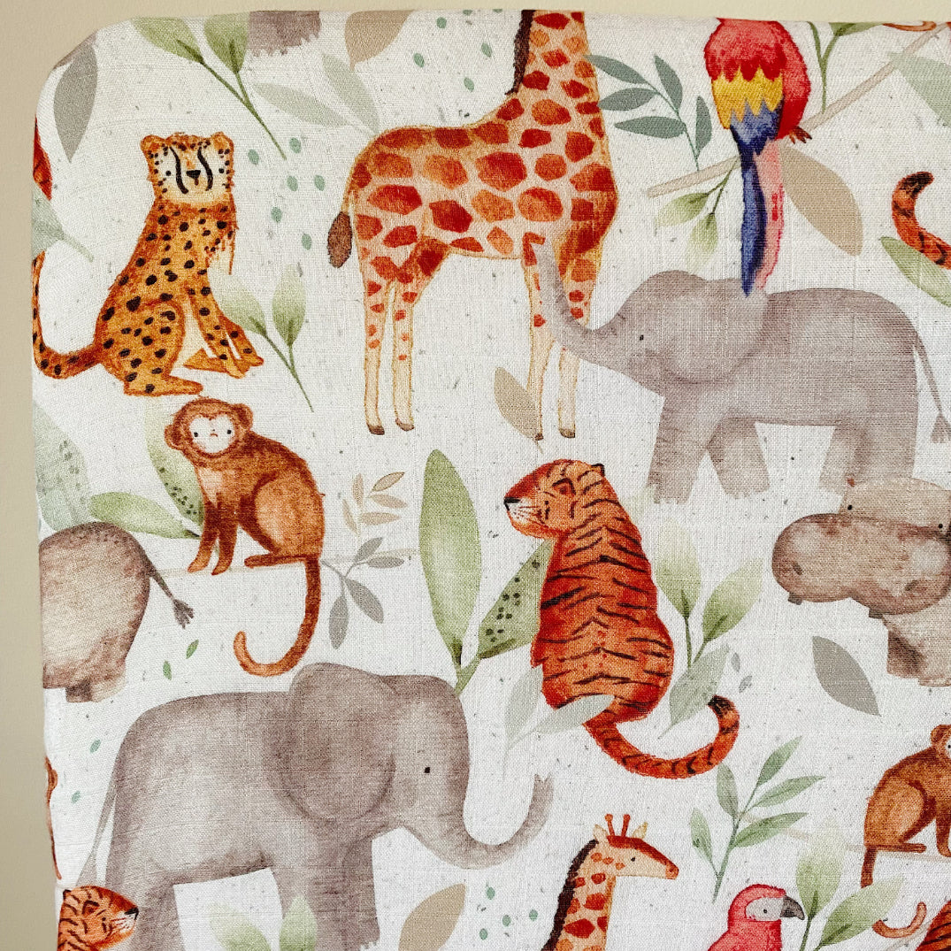 CLEARANCE: Jungle Animals Baby Cot Bed Sheet – Limited Stock | Bobbin and Bumble.