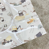 Splash mat - Digger Land Print | Bobbin and Bumble.