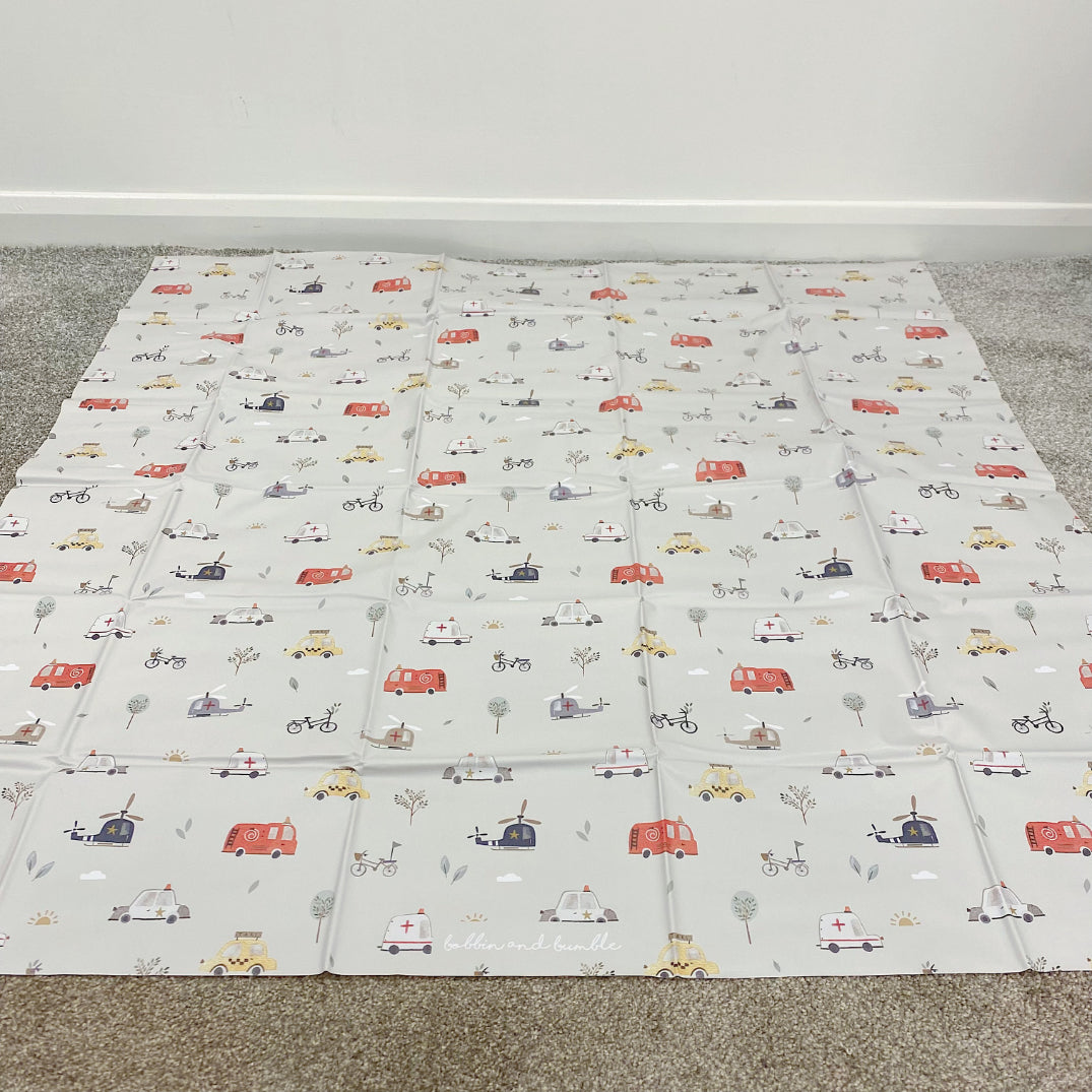 Splash mat -  Traffic Print | Bobbin and Bumble.