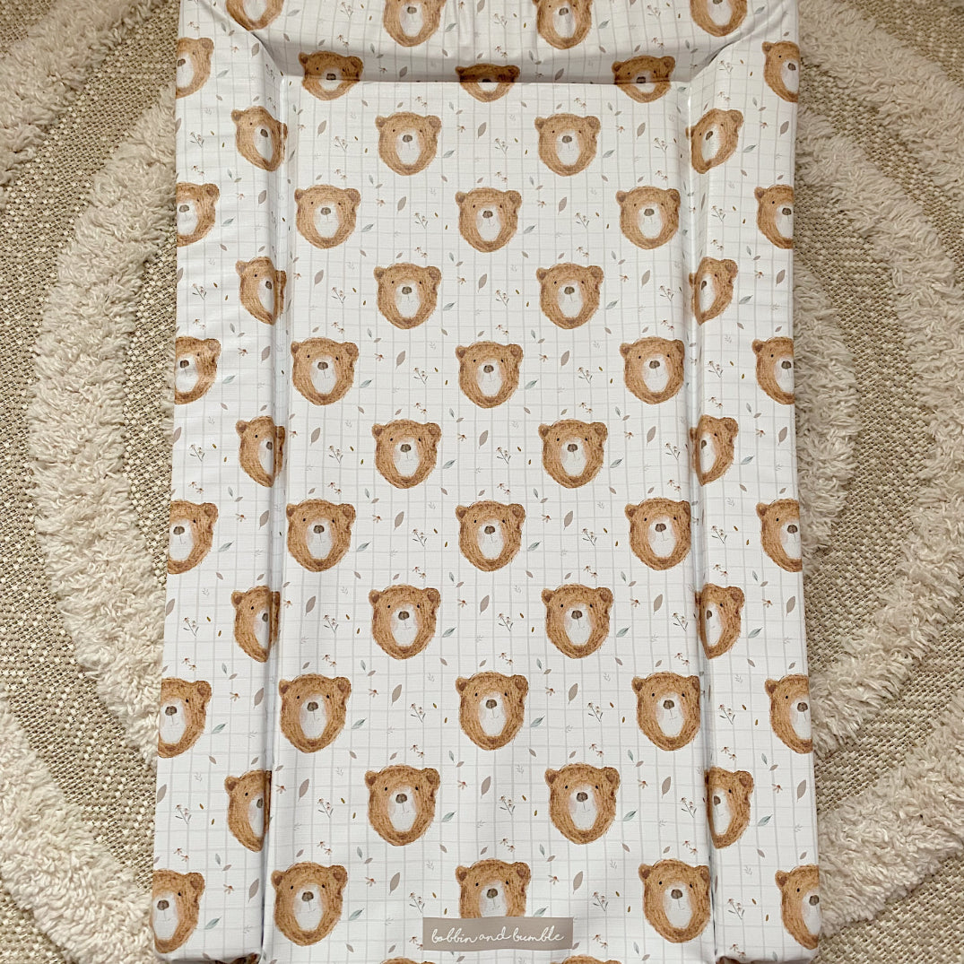 Deluxe Baby Changing Mat - Bru Bear Print | Bobbin and Bumble.