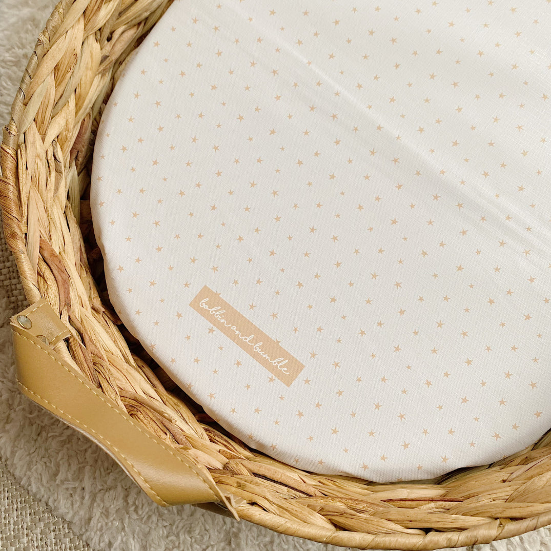 Gold Stars PVC Changing Basket Liner | Bobbin and Bumble | Bobbin and Bumble.