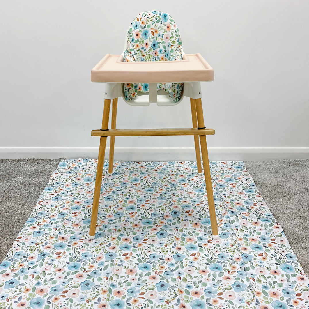 IKEA High Chair Cushion Cover - Blue Floral Print | Bobbin and Bumble.