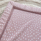 Deluxe Baby Changing Mat - Dusky Pink Spots Print | Bobbin and Bumble.