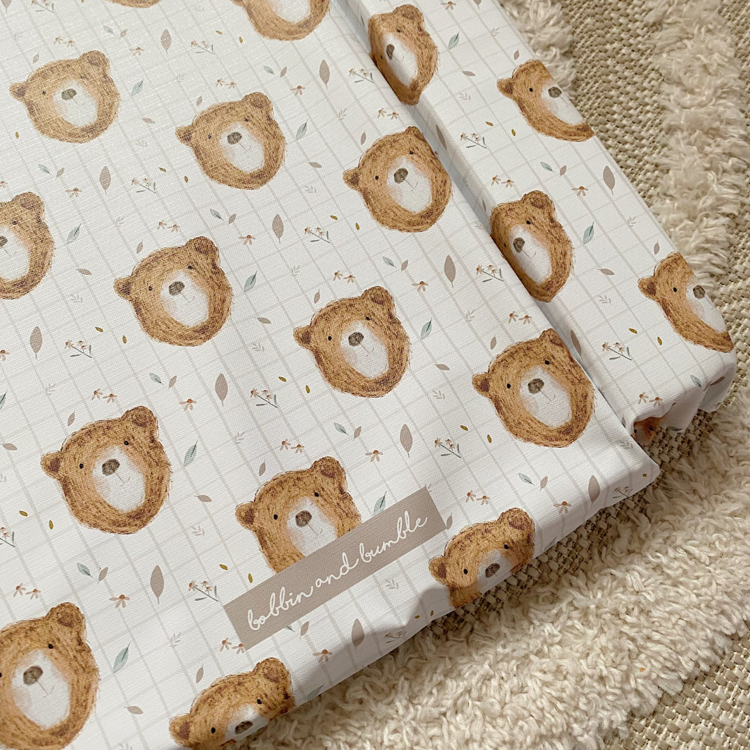 Deluxe Baby Changing Mat - Bru Bear Print | Bobbin and Bumble.